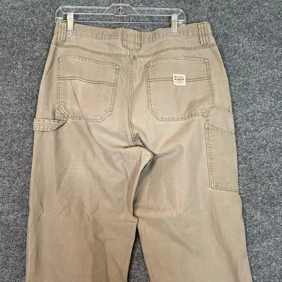 Columbia Pants‎ Mens 36 Beige Chino Cargo Carpenter Utility Chino Pants Outdoors - Picture 12 of 15